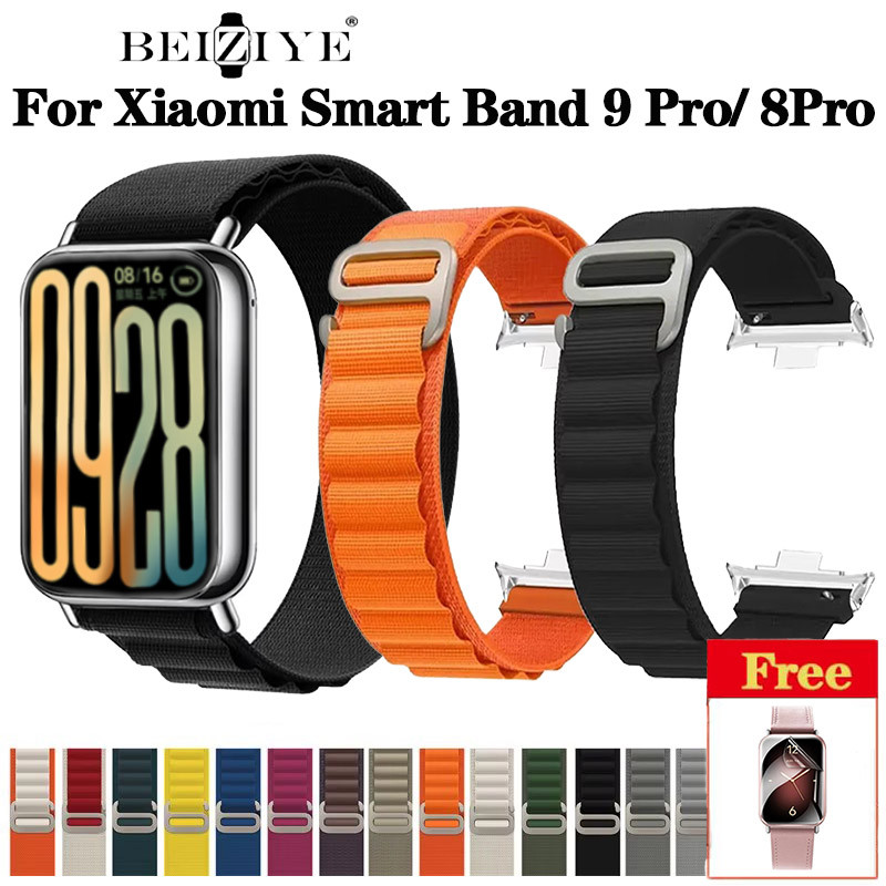 Alpine Nylon Loop สําหรับ Xiaomi Smart Band 9 Pro สร้อยข้อมือสายนาฬิกาสําหรับ Xiaomi Band 8 Pro สมาร์ทวอท์ชสายรัดข้อมืออุปกรณ์เสริม