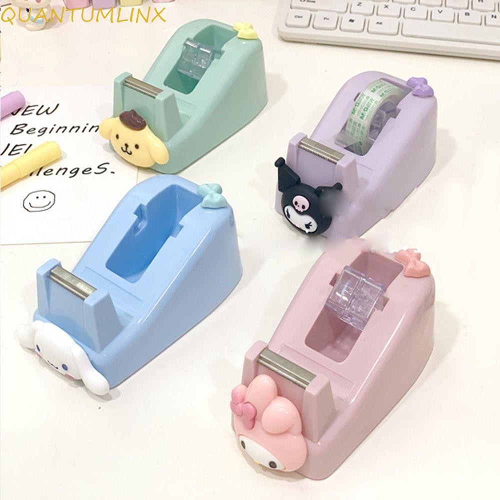 Quantuml แท่นตัดเทป, DIY ตกแต่งของขวัญห่อผู้ถือเทปเครื่องตัด,น่ารัก Washi เทป Cinnamoroll บรรจุเครื่องมือตัดเทปอุปกรณ์สํานักงาน