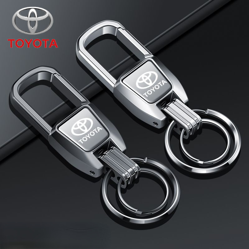Universal Alloy Metal Car Key Holder พวงกุญแจรถพร้อมโลโก้พวงกุญแจสําหรับ Toyota Vios Altis Camry Hilux Avanza Innova
