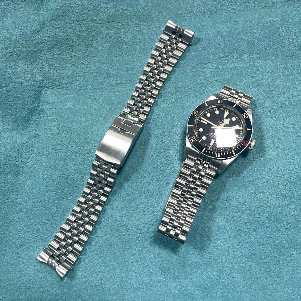สําหรับ 20 มม. Tudor BlackBay58 สายโค้ง Solid End Link 316L เหล็ก jubilee Silver WatchBand สร้อยข้อมือผู้ชาย