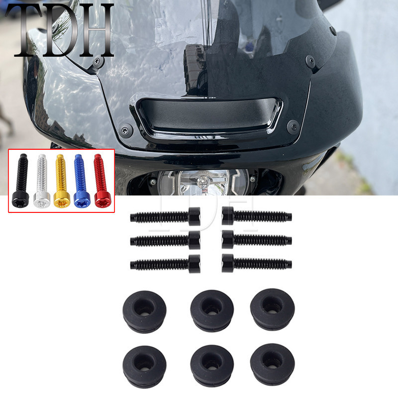 TH Headlight Fairing Windshield Rubber Grommets Bolt Pressure Relief Cushion Accessories For Harley Low Rider ST 117 FXL