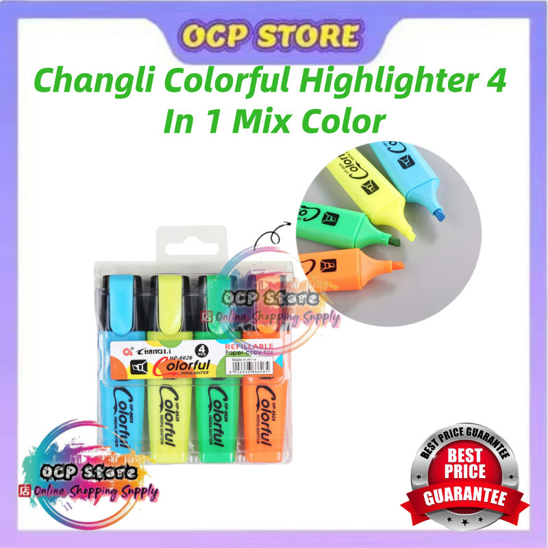 ใหม่4in1 Changli สีสัน Highlighter Changli HP-6626 Highlighter YM-6626 สีสัน 4in1