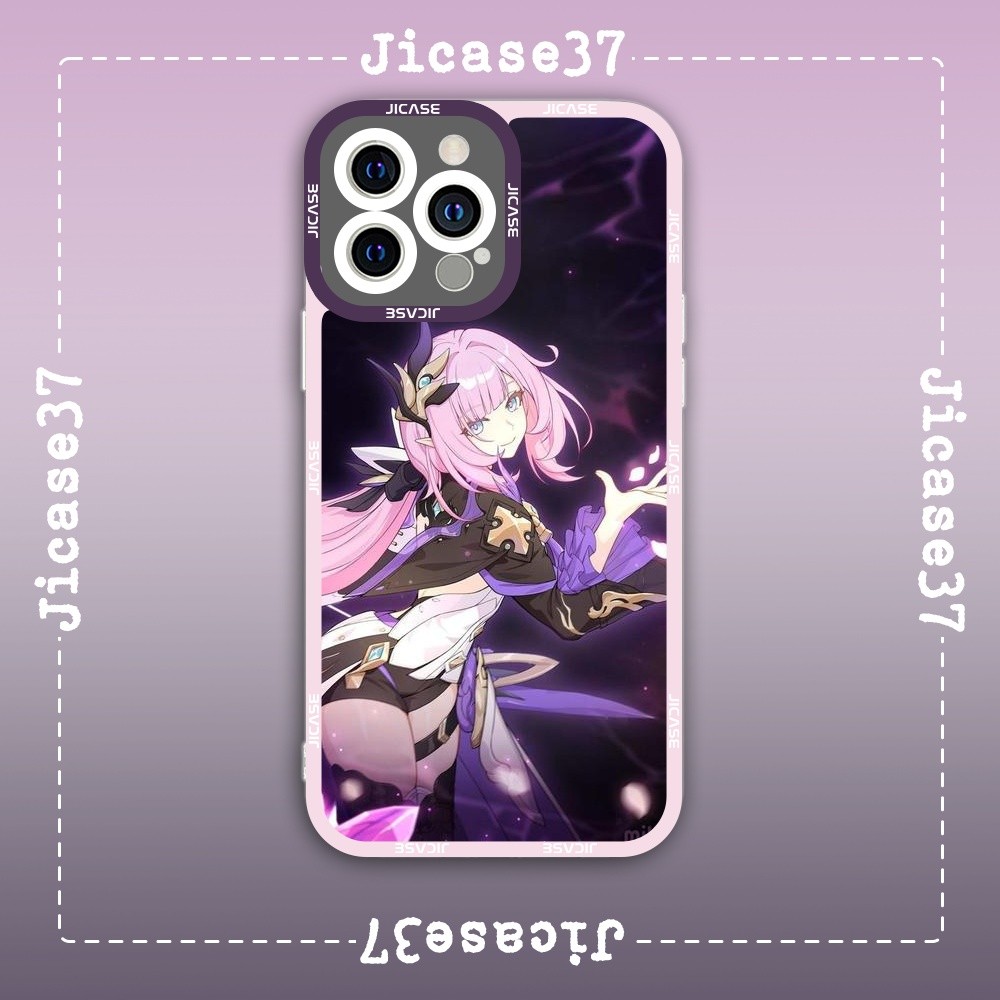 Samsung Xiaomi Oppo Honkai impact 3 miss elf สีชมพู Elysia Square Edge iPhone Case