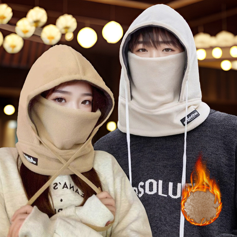 แฟชั่นฤดูหนาวความร้อนขนแกะหมวกฤดูหนาวผู้ชายผู้หญิงหมวก Hood จักรยาน Windproof Face Balaclava หมวกคออุ่นเดินป่าผ้าพันคอหมวก