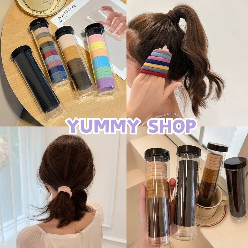 🎀Yummy Shop🎀พร้อมส่ง​【TM-1】ยางมัดผมผ้ากำมะหยี่ ฟีลเกาหลีคาวาอี้ 20ชิ้นต่อ1กล่อง