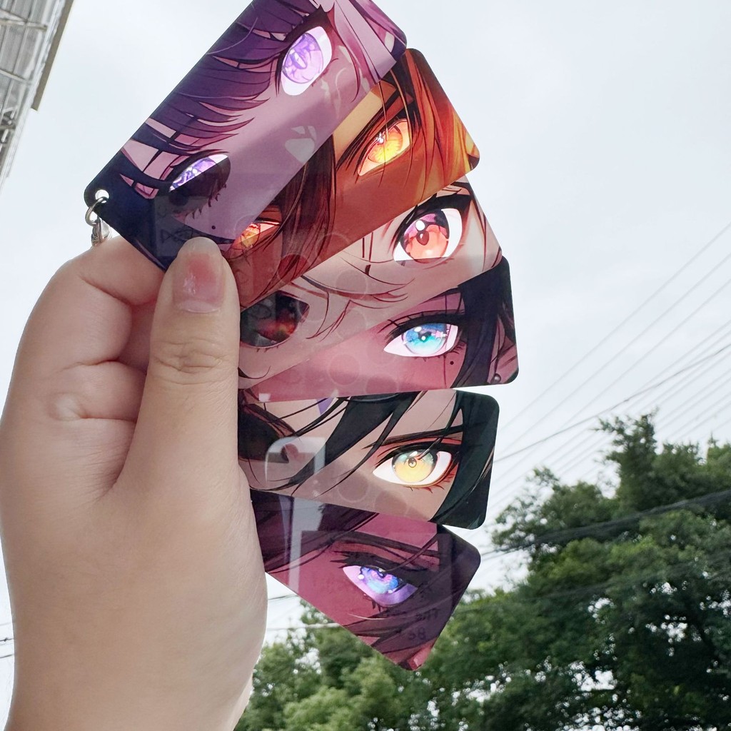 การ์ด Genshin Impact Eye Bar ผ่านภาพเคลื่อนไหวรอบ Raiden Shogun Yae Miko Creative กระเป๋าเป้สะพายหลั