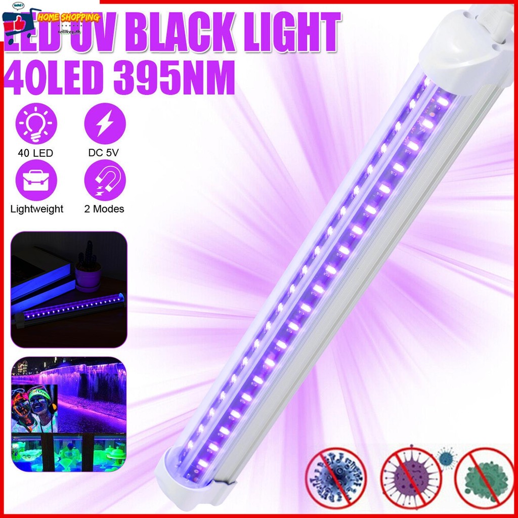 Led Strip Tube Light สีม่วง Light Bar USB 10W 40LED สีดําโคมไฟปาร์ตี้แบบพกพาสําหรับห้อง SHOPTKC4825