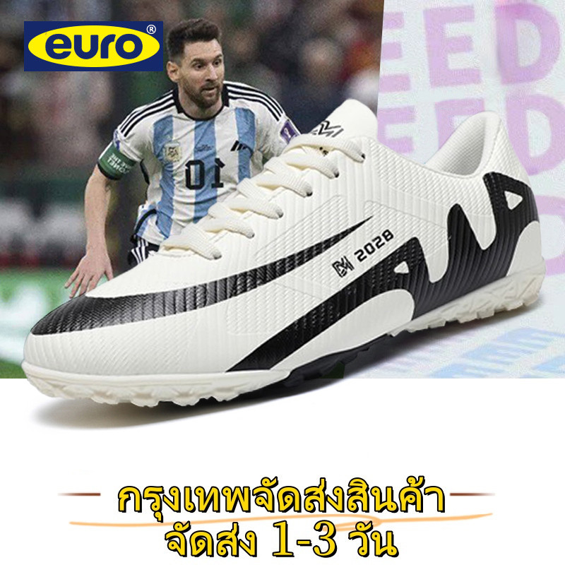 EURO FG Football Boots กีฬากลางแจ้งรองเท้าฟุตบอลเยาวชนล่าสุดสําหรับผู้ชายและผู้หญิง size 35 ~ 44