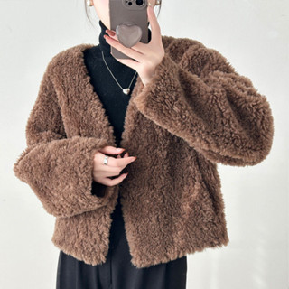 ใหม่เสื้อขนสัตว์เนื้อแกะผู้หญิงธรรมดาฤดูหนาวหนาเกาหลีอินเทรน…