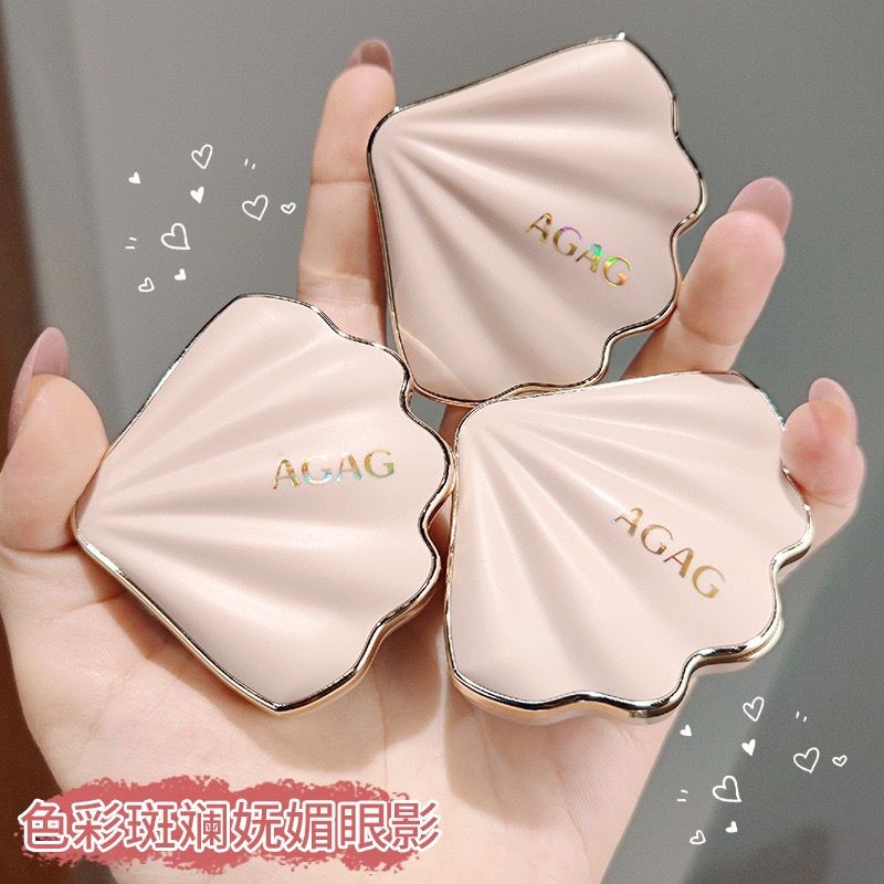 Agag อายแชโดว์ที่มีเสน่ห์สีสันสดใสหนาแน่น Delicate Rich Color Rendering Ribbon กระพริบ Non-Take-Off 