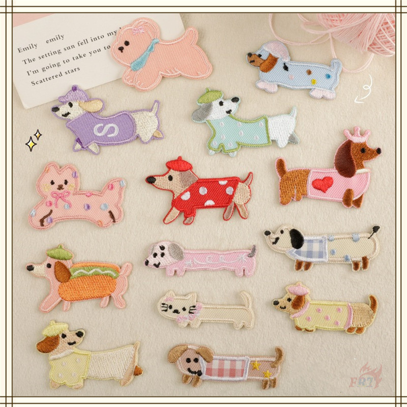 ✿ Kawaii Dachshund Q-1 แพทช์สติกเกอร์มีกาวในตัว ✿ 1ชิ้นน่ารักสุนัขแมว ทําเอง เย็บบนเหล็กบนเย็บปักถักร้อยเสื้อผ้าป้าย