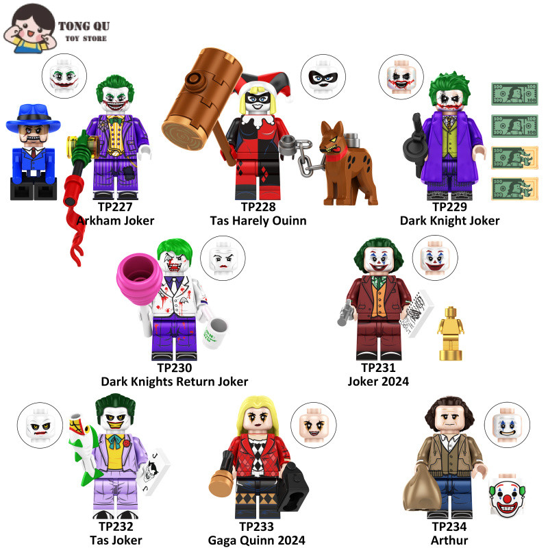 Superhero Minifigures Joker & Harley Quinn ตุ๊กตาของขวัญของเล่น