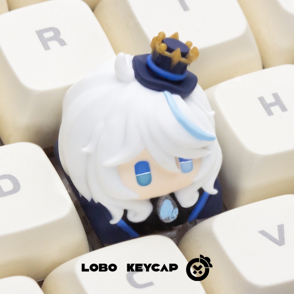 Genshin Furina Keycap น่ารักการ์ตูน 3D DIY สร้างสรรค์น่ารัก MX สวิทช์คีย์บอร์ดเรซิ่น Keycaps Genshin Impact Ganyu Zhongli Klee Nahida Keycap