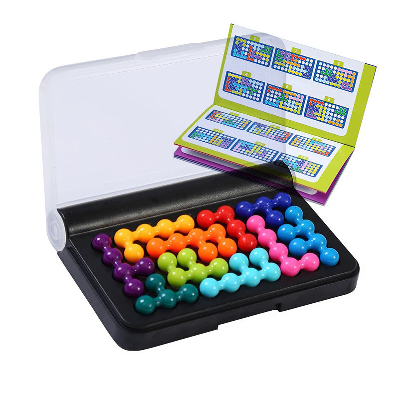 3D Bean Puzzle Board Game Classic Pyramid Plate Pearl Rainbow Balls Logical Mind for Children Pyrami