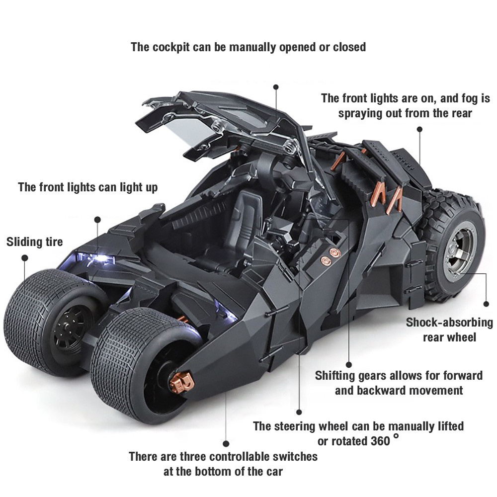 Perfect 1:18 Batmobile The Tumbler สเปรย์รุ่น Diecast รุ่นรถโลหะผสมรถของเล่นคอลเลกชันของขวัญสําหรับเด็กเด็กผู้หญิง ราคา ถูกที่สุด ดีลบีเคเค