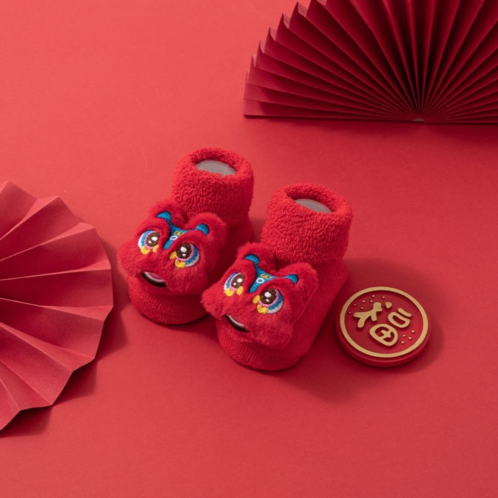 ถุงเท้าตรุษจีนสำหรับเด็ก แบบลายแมว กระต่าย สิงโต จากผ้าฝ้าย สวมใส่ง่ายและปลอดภัย - รูปที่ 4