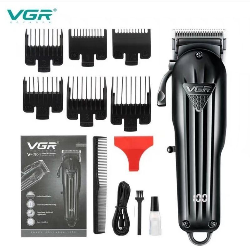VGR V-282 Zero Adjustable Professional Hair trimmer ปัตตาเลี่ยนผมโลหะ