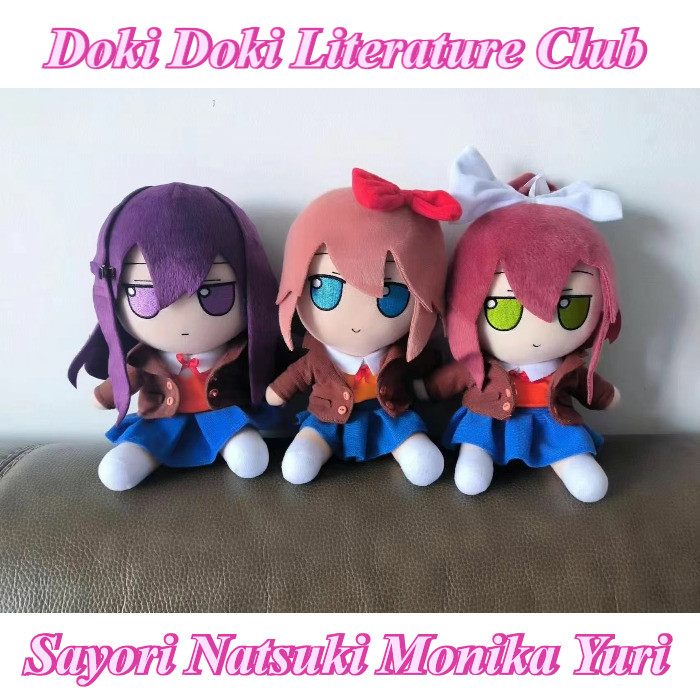 Doki Doki Literature Club Sayori Natsuki Monika Yuri ตุ๊กตาของเล่นตุ๊กตาของขวัญสําหรับเด็กตกแต่งบ้าน