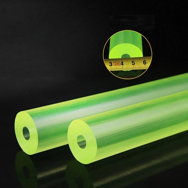 Pu Polyurethane Hollow Rod 16/18/20/22/25/30/35/40/45~120 มม. หลอดยูรีเทนแท่งยางยืดหยุ่นสีเหลืองโปร่งแสงพลาสติก Sticks