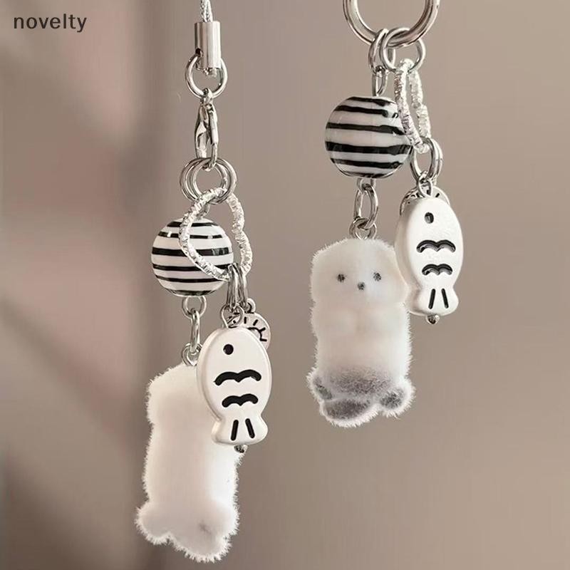 Nly Flocked Sea Otter โทรศัพท์ Chain Furry Penguin หมีพวงกุญแจการ์ตูนสัตว์ตุ๊กตา Charm จี้หูฟัง Lanyard กระเป๋าตกแต่ง N