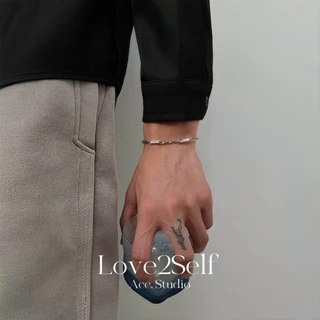 Love2Self S092 Cool สร้อยข้อมือผู้ชายแฟชั่น Non Tarnish Mobius สร้อยข้อมือสแตนเลส Unisex X064