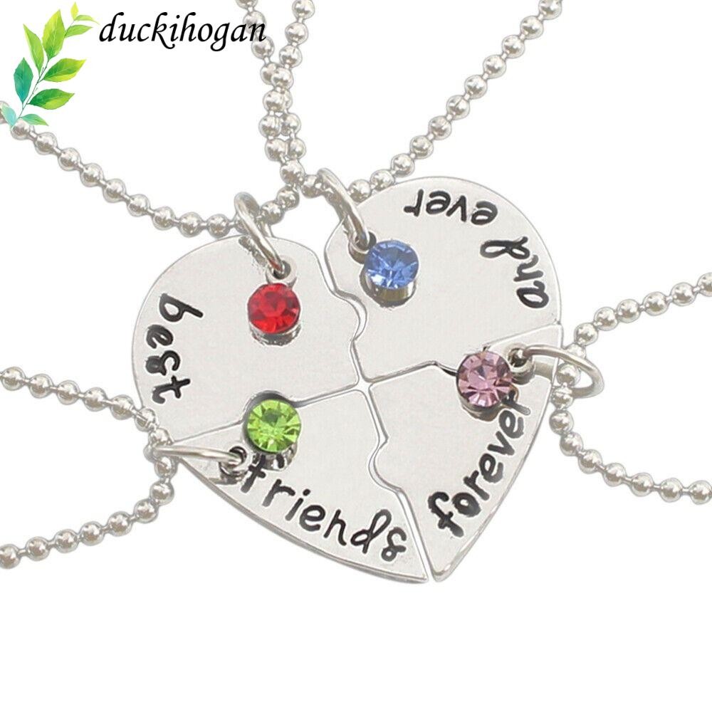 DUCQIHOGAN 4 Bff Friend Love Necklace สร้อยคอ Nice Womens Necklace