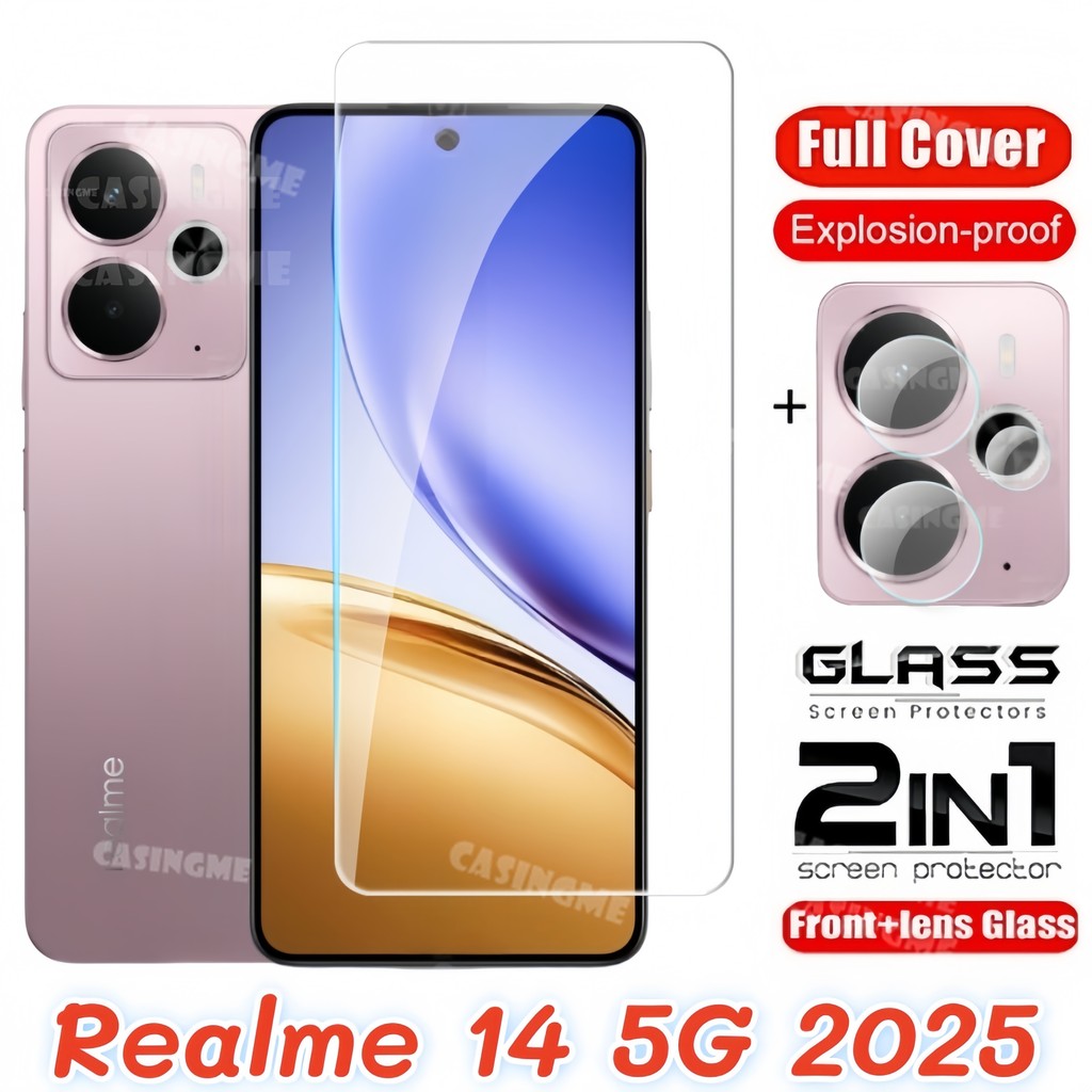 สําหรับrealme 14 5G 2025 คลุมทั้งหมดกระจกนิรภัยFlimสําหรับRealme 14 14x 14 + 5G Realme 14 14x 14 + R