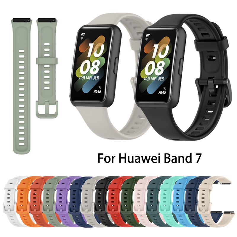 สายรัดซิลิโคนสําหรับสายรัดข้อมือเปลี่ยนแฟชั่น Huawei Band 7