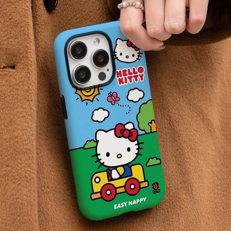 Drive KT Cat เคสโทรศัพท์ 2-in-1 เข้ากันได้กับ iPhone 15 Pro Max, Apple 16 14 Plus 11/12/13 Pro Max, เคสป้องกันกันกระแทกใหม่