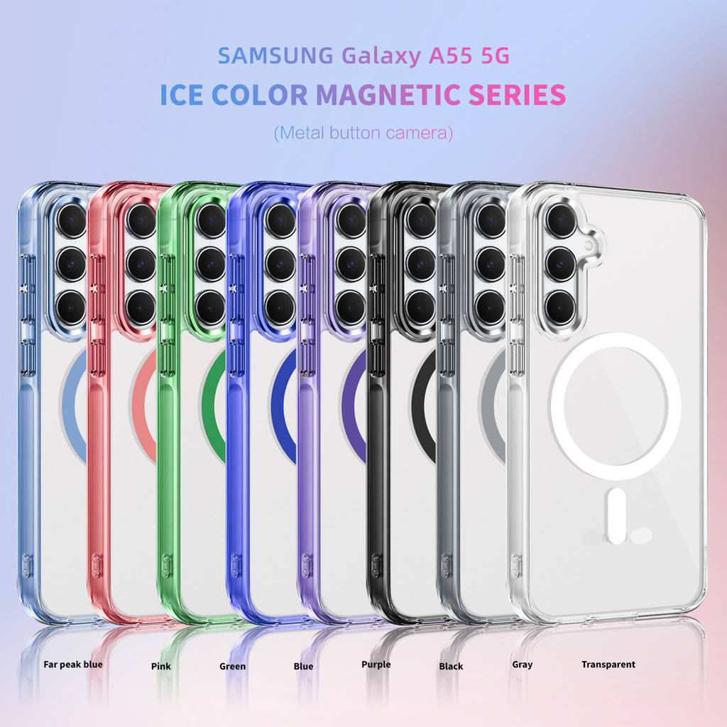 เคสโทรศัพท์มือถือแบบใส หนา กันกระแทก ชาร์ได้  แม่เหล็ก สำหรับ Samsung A07 A56 A55 A36 A26 A17 A06 A16 S24 S25 S26 ultra