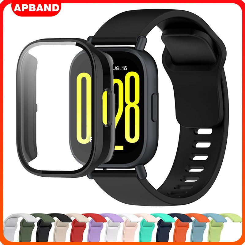 สายนาฬิกาซิลิโคนเคสพ for Redmi Watch 5 Active/5 Lite เทปยางกระจกนิรภัยฟิล์มป้องกันหน้าจอยากกันชนพร้อมอุปกรณ์เสริม