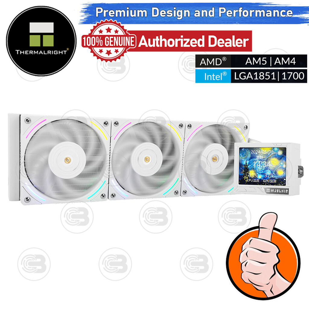 [CoolBlasterThai] Thermalright Mjolnir Vision 360 WHITE ARGB AIO Liquid CPU Cooler (AM5/LGA1851 Read