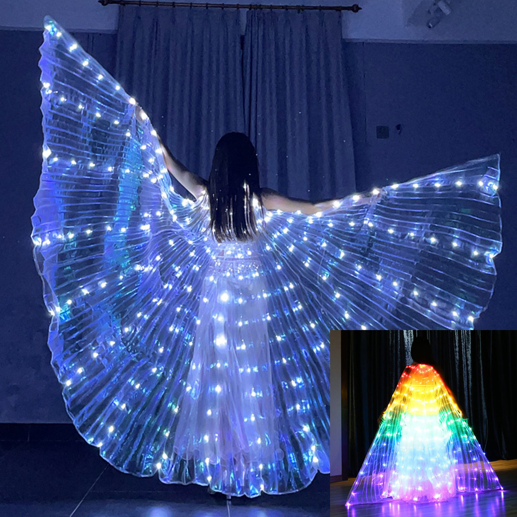 Led Fairy Cloak Light เครื่องแต่งกายผีเสื้อเรืองแสงปีกเต้นรําไฟสําหรับการแสดงบนเวทีปาร์ตี้ฉลองงานแต่งงานแสดง Decorati