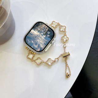 ใหม่ โคลเวอร์ สายลูกปัดผู้หญิงสายนาฬิกาสําหรับ แอปเปิล ดู ชุด 10 46 มม. 38 40 41 42 44 45 46 49 มม. สําหรับ ฉันดู 10 9 8 7 6 กับ สร้อยข้อมือ