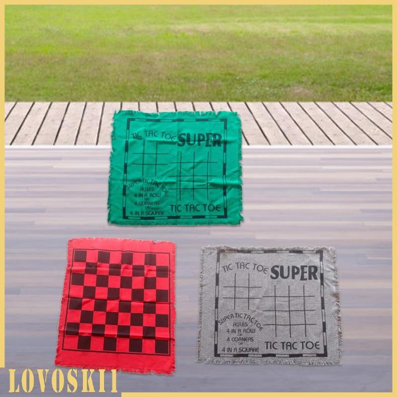 [Lovoski1] เกมกระดานหมากฮอสยักษ์ชุด 3 ใน 1 เกมสนามหญ้าชั้นเกมเสื่อกิจกรรมในร่มและกลางแจ้งหมากฮอสยักษ