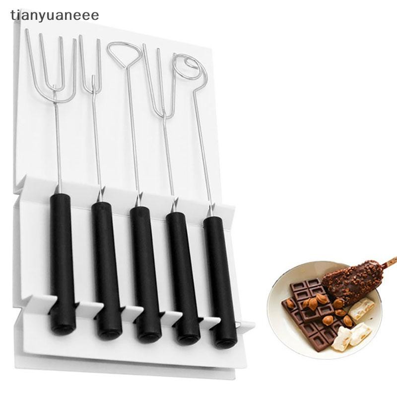 Tianyuaneee 1/6 ชิ้นเครื่องมือจุ่มช็อคโกแลต DIY Candy Caker ผลไม้ Fondue ตกแต่งส้อมชุด Well