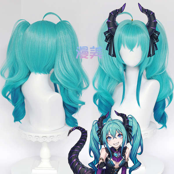แฮร์พีช หน้าม้าปลอม Manmei Hatsune Hatsune Little Devil miku cos วิกผม miku Scallion สาวเสือปากคลิปห