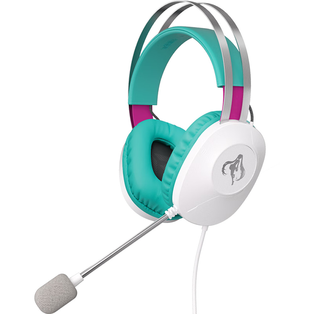 Asus TIANXUAN TX301 Hatsune Miku Co branded Headworn Virtual 7.1 Surround RGB ชุดหูฟังแบบมีสาย
