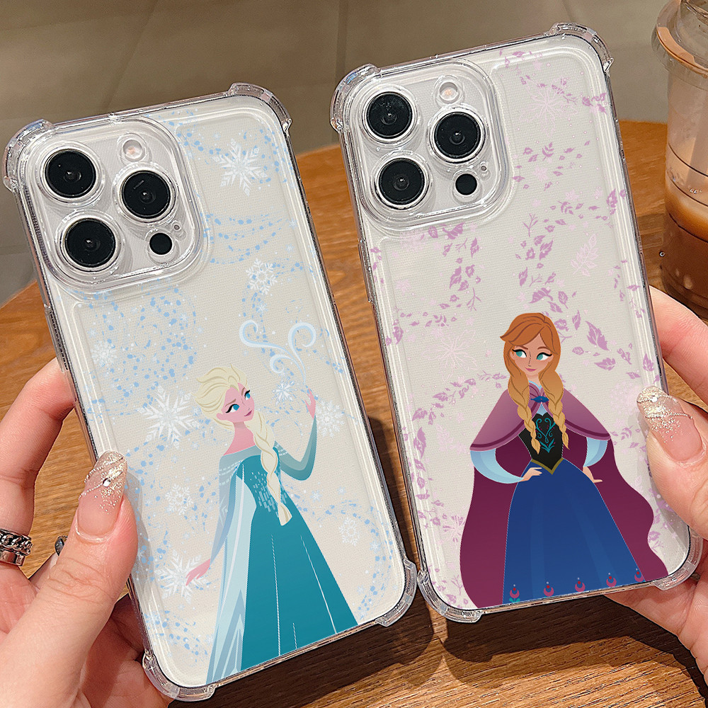 Frozen Queen Elsa สําหรับ iPhone 16 15 14 Plus 13 12 11 iPhone16 Pro Max X Xs XR Clear Soft Anti-fall ฝาครอบโทรศัพท์