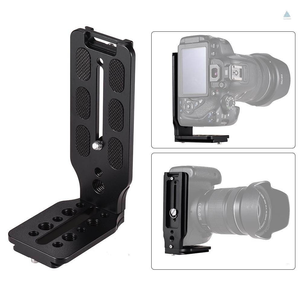 L รูปร่าง QR Quick Release แผ่นแนวตั้งยิงวงเล็บอลูมิเนียม 1/4 นิ้วสกรูสําหรับกล้อง Canon DSLR สําหรั