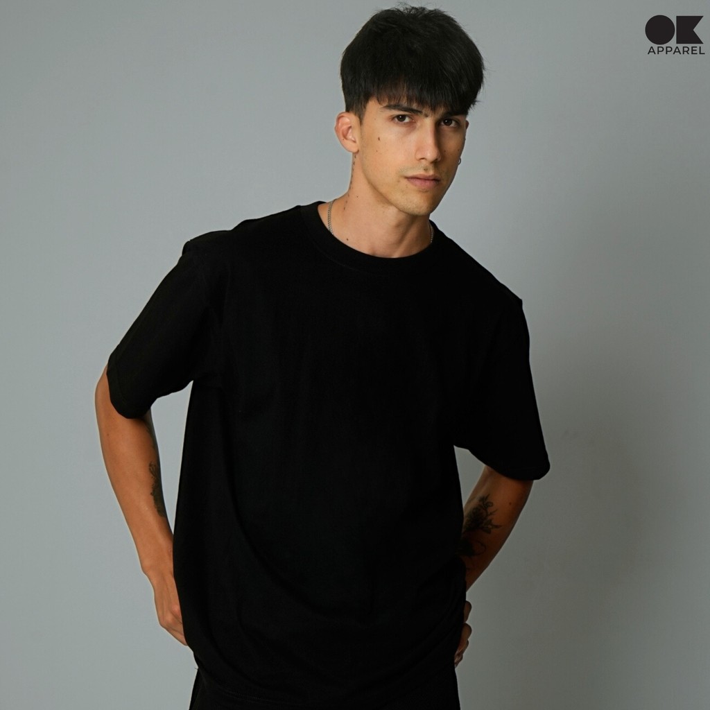 OK Apparel เสื้อยืดคอกลม เสื้อเปล่า สีพื้น แขนสั้น Oversize Cotton USA