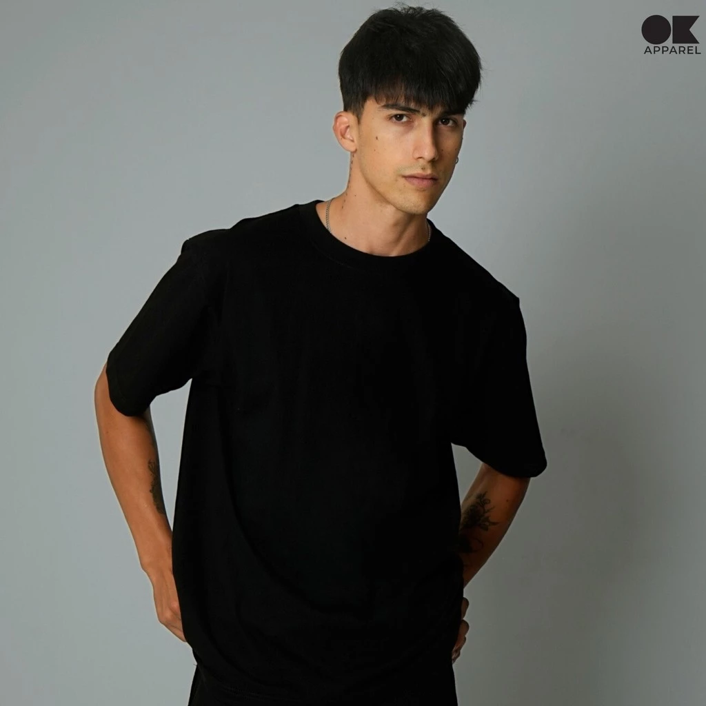 OK Apparel เสื้อยืดคอกลม เสื้อเปล่า สีพื้น แขนสั้น Oversize Cotton USA