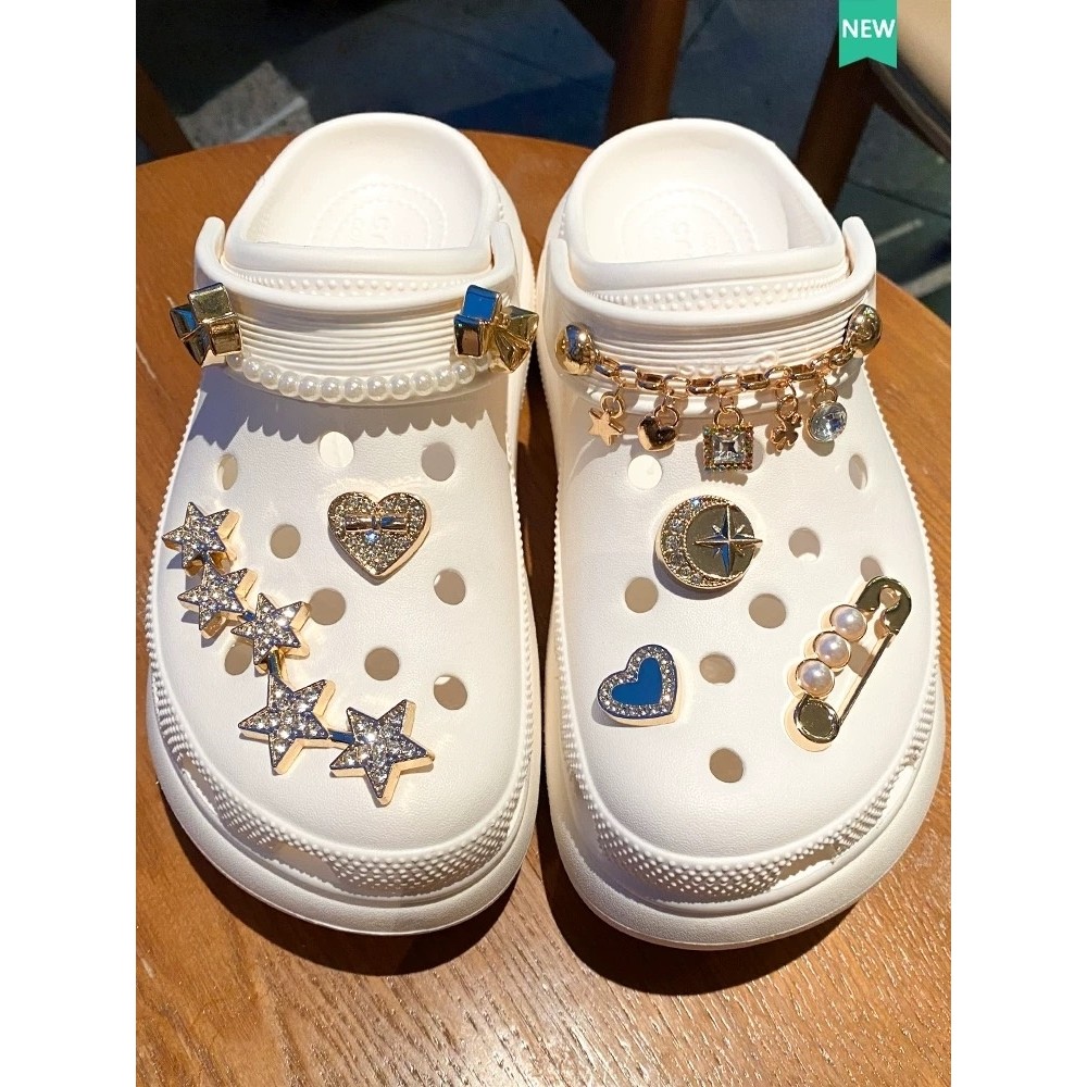 รองเท้าแตะแฟชั่น อุปกรณ์เสริม, Crocs Jibbitz Charms, jibbitz Set, รองเท ้ าแตะคุณภาพสูง อุปกรณ์เสริม,  คุณภาพสูง หัวเข็มขัดรองเท้า โลหะ ชุด
