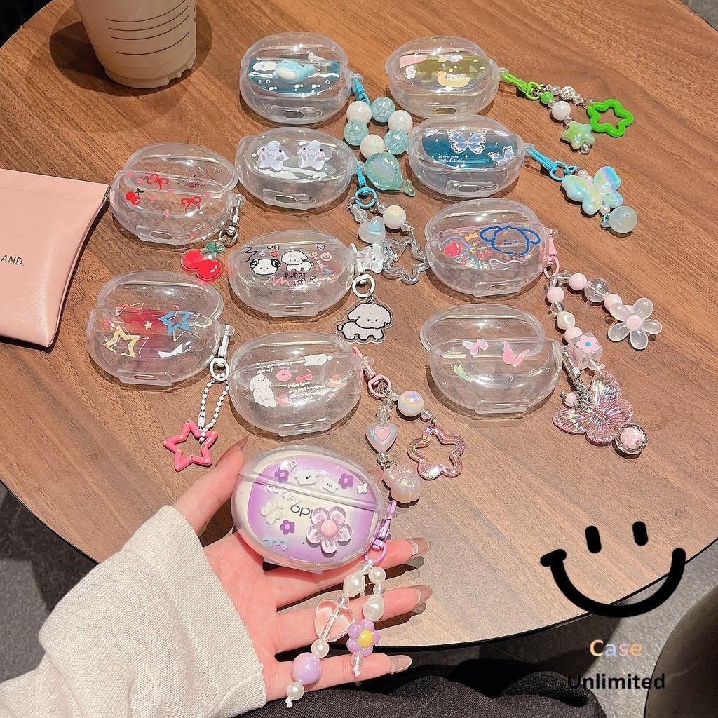 สําหรับ OPPO Enco Air 4/Air 4 Pro เคส Case สําหรับ หูฟังบุคลิกภาพ whale ลูกสุนัขดอกไม้ star ผีเสื้อ motif