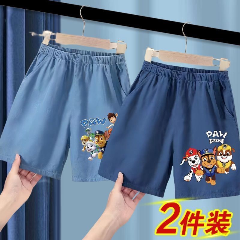 ชุด paw patrol เด็ก ชุดกางเกงขาสั้นเด็ก Paw Patrol กางเกงขาสั้นบางสำหรับเด็กชาย เสื้อผ้า Tencel กางเกงยีนส์ฤดูร้อน
