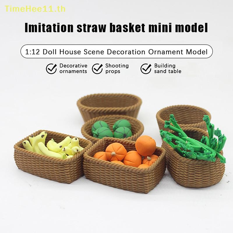 TimeHee 1:12 Dollhouse Miniature จําลองตะกร้าผลไม้เฟอร์นิเจอร์บ้านรุ่น Decor ตุ๊กตา House อุปกรณ์เสริม TH ราคา ถูกที่สุด ดีลบีเคเค แกลเลอรีภาพที่ 2