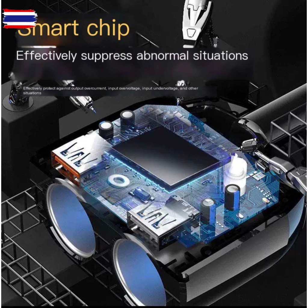 AL5002 -AL5003-D-24ตัวเพิ่มช่องจุดุหรี่ 2 ช่อง และช่องเสียที่ชาร์จแตในรถยนต์ USB 3.1A 2 Port