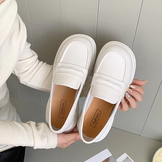 ส่งเร็ว🚚รองเท้า ผู้หญิงโลเฟอร์ รองเท้าแตะ รุ่นใหม่ วัสดุทำจากยางอย่างดี loafer เสิรมส้น กันลื่น T-102