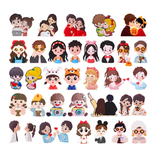 ชุดวันวาเลนไทน์กาวนุ่มคู่อบเค้กตกแต่งกอดคู่ปลั๊กอินขนมตกแต่ง