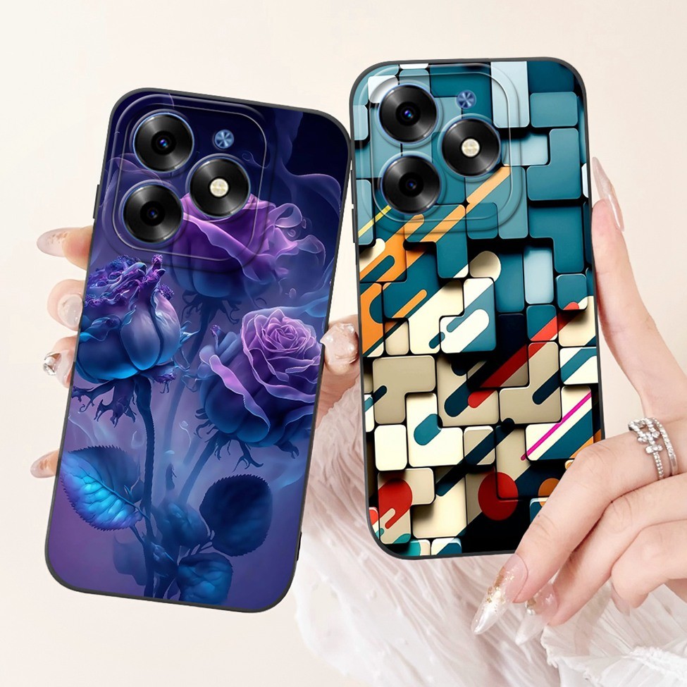 ITEL P55 4G กรณี A666L ซิลิโคนแมวน่ารักแฟชั่นผีเสื้อดอกไม้รักทาสีฝาครอบ P55 ITEL เคสโทรศัพท์ A666LN 